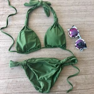 Monday Swimwear Tulum Bottom in Olive Green - NEW